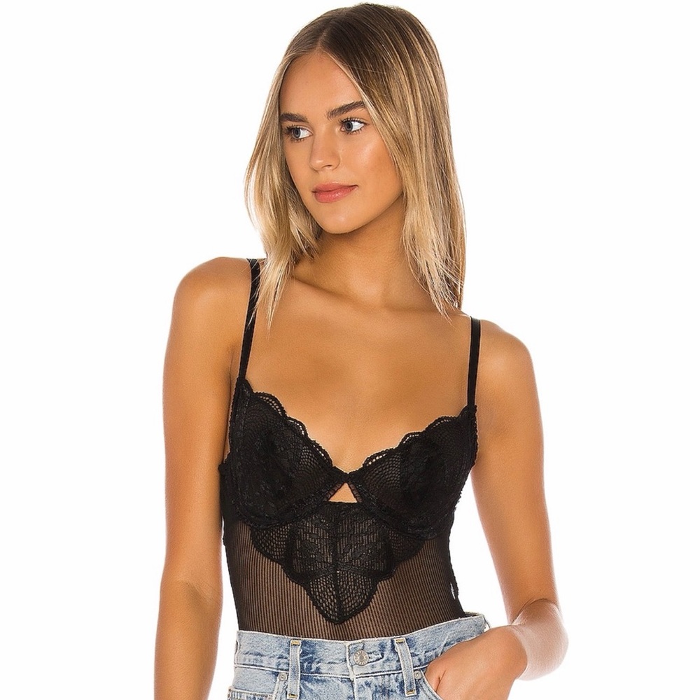 Kat the Label Zephyr Black Lace Bodysuit